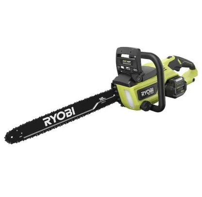 Ryobi 18 In. 40V Cordless Chainsaw Kit With Battery And Charger, Green