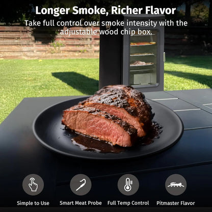East Oak 30 In. Outdoor Electric Smoker, Built-In Meat Probe, Smokes Up To 6 Times Longer In A Single Load, Side Loader For Uninterrupted Smoking
