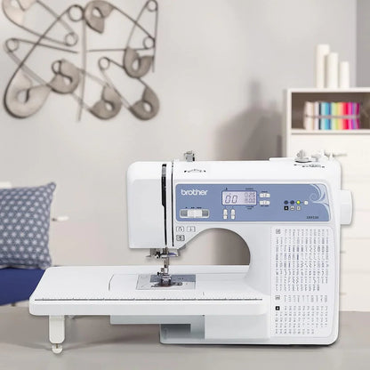 Brother Sewing And Quilting Machine, Computerized, 165 Built-In Stitches, LCD Display, Wide Table, 8 Included Presser Feet, White, 20x12x17