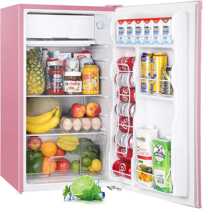 Upstreman 3.2 Cu. Ft. Mini Fridge Freezer Single Door Fridge Dorm Fridge Adjustable Thermostat
