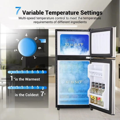 Apartment Size Refrigerator, 3.5 Cu. Ft. Samll Refrigerator With Freezer Suitable For Home And Apartments, Freestanding
