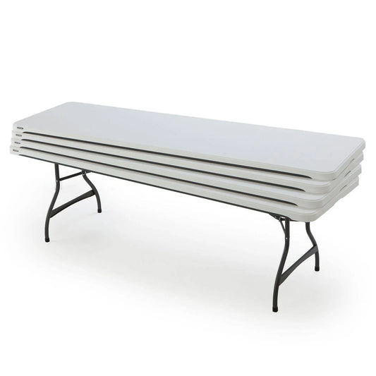 Lifetime 4-Pack Commercial Stacking 8 Ft. Folding Table, White, 80344