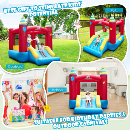 Costway Inflatable Kids Jumping Bouncer Indoor Outdoor With 480W Blower