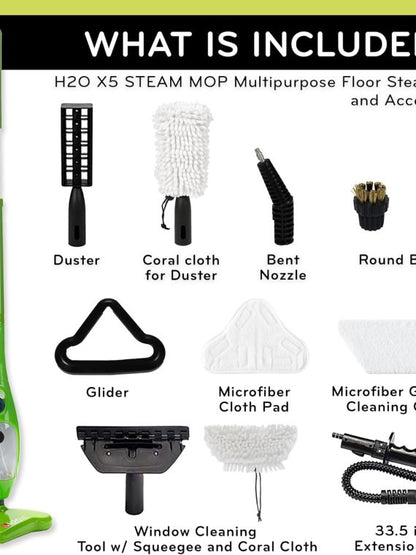 H2O Mop X5 Steam Mop And Handheld Steam Cleaner For Cleaning Hardwood And Kitchen Tile Floors Grout Cleaner Upholstery Cleaner And Carpets