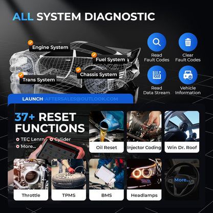 Launch X431 V Plus 5.0 Scan Tool With 2025 CANFD Connector, 37 Reset And OE-Level Diagnostics