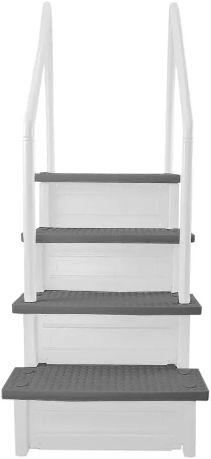 Select Anti-Slip in-Pool Steps, Gray, For Above Ground Swimming Pools, Can Mount To Decks 48 In. To 54 In. H, Safety Stairs Capacity Up To 300 Lbs