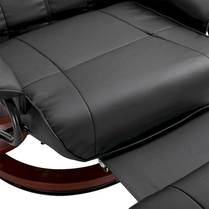 HomCom Faux Leather Adjustable Manual Swivel Base Recliner Chair With Comfortable And Relaxing Footrest