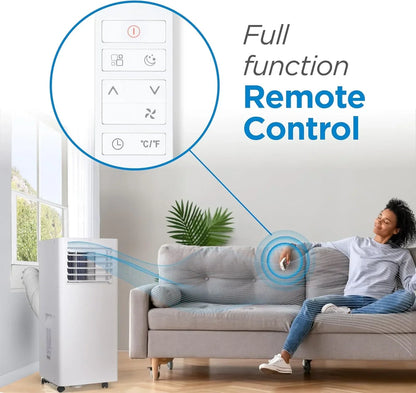 Black Plus Decker 10,000 BTU Portable Air Conditioner For Rooms Up To 450 Sq With Remote Control
