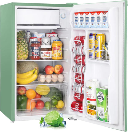 Upstreman 3.2 Cu. Ft. Mini Fridge With Freezer, Single Door Mini Fridge, Dorm Fridge, Adjustable Thermostat, Black-BR321