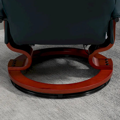 HomCom Faux Leather Adjustable Manual Swivel Base Recliner Chair With Comfortable And Relaxing Footrest