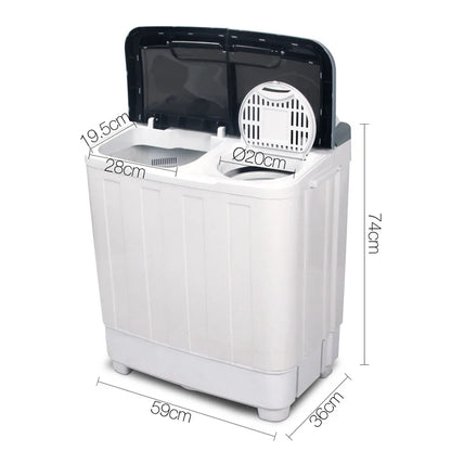 Devanti 5KG Twin Tub Portable Washing Machine White