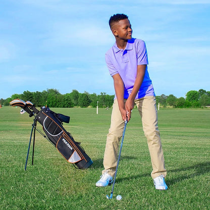 Pga Tour Right-Handed 10 Piece Kids Golf Club Stand Bag Set, Player Height 4'8, 5'2 In., Ages 8-12