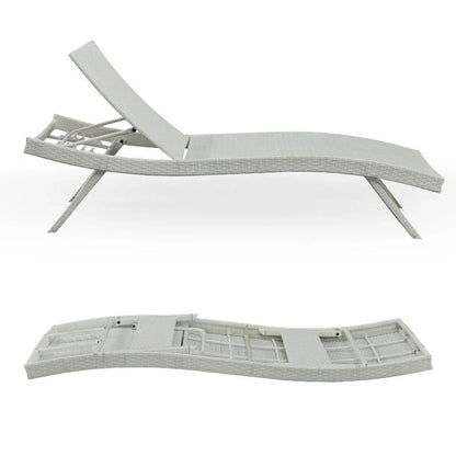 All Weather Wicker Chaise Lounge, Set Of 2