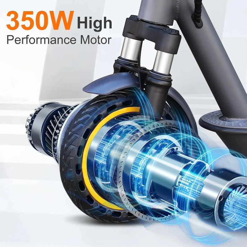 Electric Scooter, 350W/500W Powerful Motor, 8.5 In./10 In. Solid Rubber Tires, 19/22 Mph, 28/21/12 Mile Range, Dual Brakes
