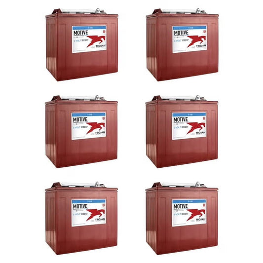 6-Volt Golf Cart Batteries, Trojan Battery 6V/225Ah T-105, 6-Pack, 36V