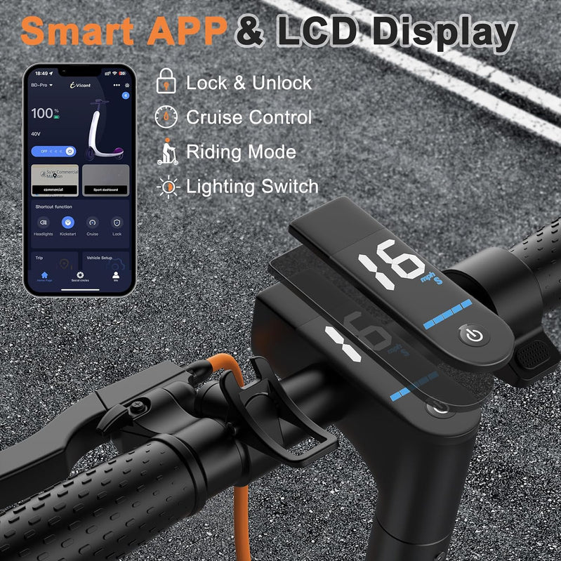 Electric Scooter 350W/500W Powerful Motor 8.5 In./10 In. Solid Tires 19/22Mph 28/21/12 Miles Range
