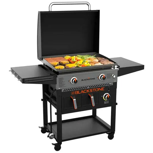 Blackstone 2-Burner 28 In. Griddle With Electric Air Fryer And Hood