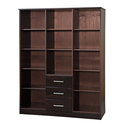 Palace Imports 100% Solid Wood Cosmo 3-Door Wardrobe Armoire With Solid Wood Or Mirrored Doors