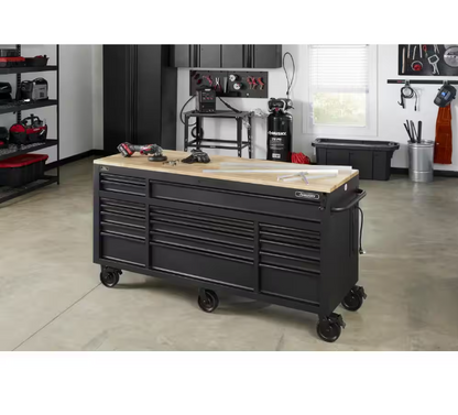 Tool Storage 72 In. W Standard Duty Gloss Black Mobile Workbench Tool Chest