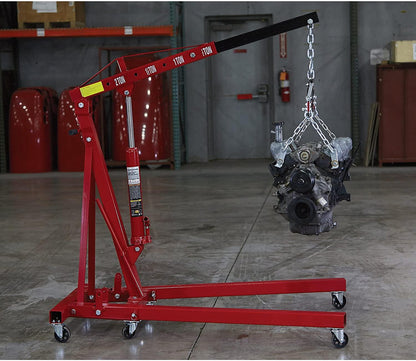 Strongway Hydraulic Engine Hoist With Load Leveler C 2-Ton Capacity, 1 In.-82 5/8 In. Lift Range