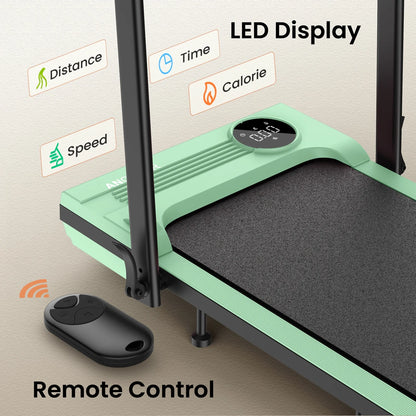 Ancheer Portable Folding Walking Pad 300lb, 7.5 MPH Under Desk Treadmill With Remote Control And LED Display
