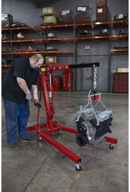 Strongway Hydraulic Engine Hoist With Load Leveler C 2-Ton Capacity, 1 In.-82 5/8 In. Lift Range