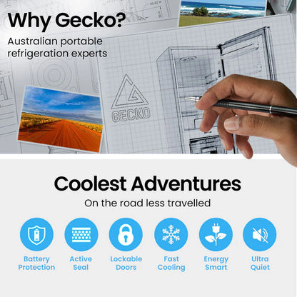 Gecko 160L Upright Portable Fridge/Freezer, 12V/24V/240V For Motorhome And Caravan, Silver