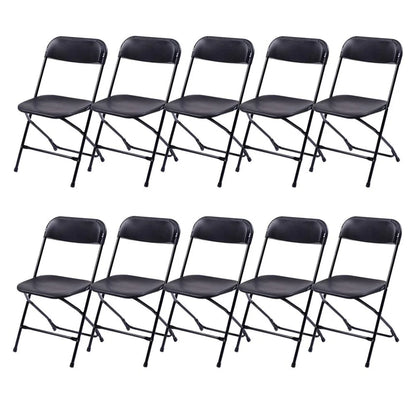 Ktaxon 6 Ft. White Folding Table And 10 Pack Folding Chairs Black, Plastic Table And Chair Set