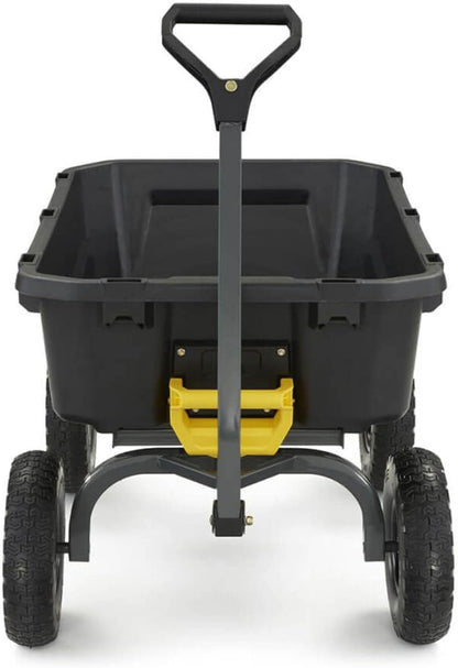 7GCG-NF Heavy-Duty Poly Dump Garden Cart With No-Flat Tires, 7 Cu. Ft., 1200-Pound Capacity, Black