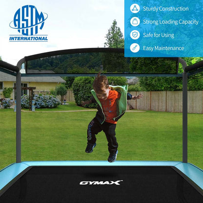 6 Ft. Kids Trampoline With Swing And Safety Fence, Astm Approved Toddler Rectangle Trampoline For 3-8 Year Old