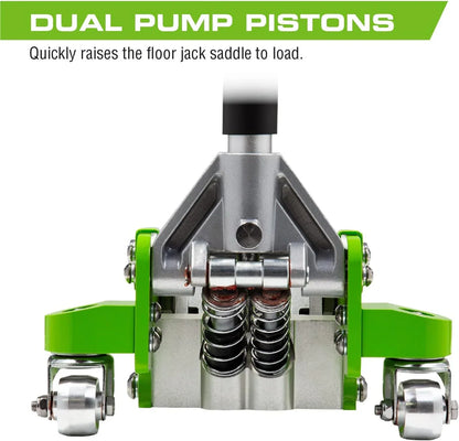 Tools 3-Ton Quick Rise Aluminum Floor Jack With Dual Pump Pistons And Reinforced Lifting Arm, A20018_A20019
