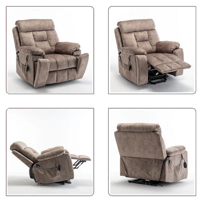 Large Electric Massage Lift Recliner With Heat, Hidden Cup Holder