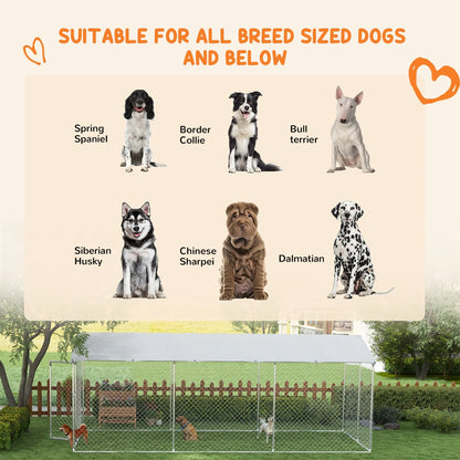 PawHut 19.7' x 7.5' x 7.5' Outdoor Dog Kennel With Waterproof Roof