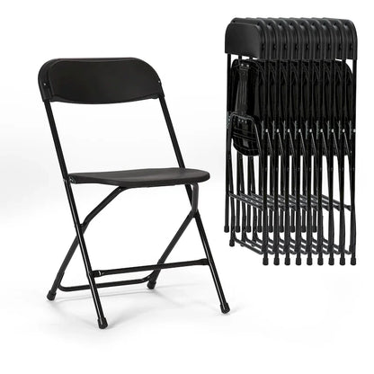 10 Pack Plastic Folding Chair 350lb. Capacity For Events Office Wedding Party Picnic Kitchen Dining