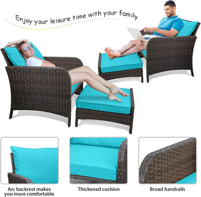 Leveleve Balcony Furniture 5 Piece Patio Conversation Set