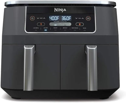 Ninja Foodi 10QT 6-in-1 DualZone Smart XL Air Fryer, 2 Independent 5QT Baskets, Smart Cook Thermometer, Match Cook, Smart Finish, Air Fry, DZ550