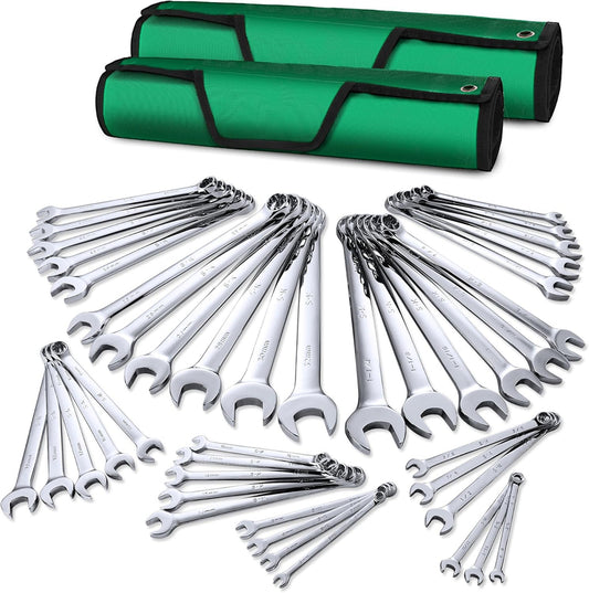 Sk 42-Piece Wrench Set, Sae And Metric, SuperKrome Finish