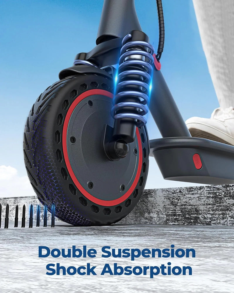 Electric Scooter, 350W/500W Powerful Motor, 8.5 In./10 In. Solid Rubber Tires, 19/22 Mph, 28/21/12 Mile Range, Dual Brakes