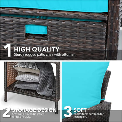 Leveleve Balcony Furniture 5 Piece Patio Conversation Set