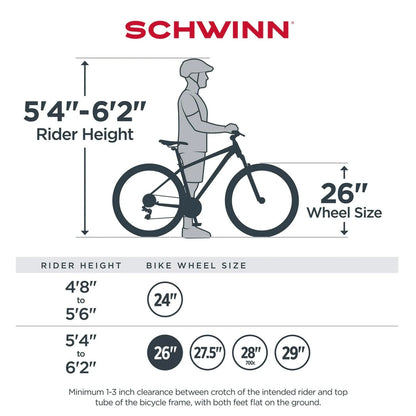 Schwinn Sidewinder Mountain Bike. 26-inch Wheels. 21 Speeds. Mens Style. Black