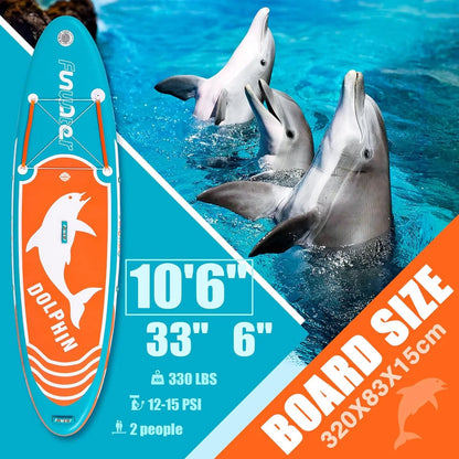 FunWater Inflatable Stand Up Paddle Board With Premium Sup Paddle Accessories, Non-Slip EVA Deck, 11'/10'6' Paddle
