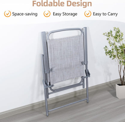 Vongrasig 6 Piece Folding Patio Dining Set Small Metal Outdoor Garden Patio Table And Chair Set