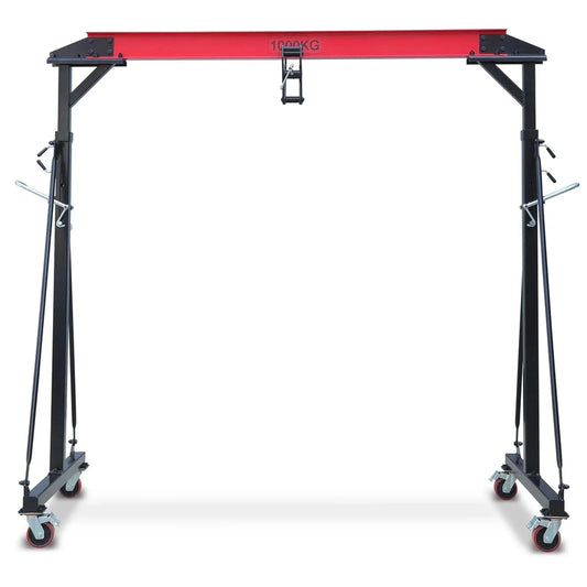 1-ton Gantry Crane, Adjustable, 2200 Lbs Lifting Capacity, Height Adjustable 96.5 In.-143.7 In, Portable Hoist For Factory, Construction Site