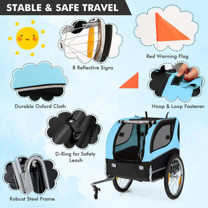 Pet Bike Trailer Holds 40kg Bicycle Trailer For Small And Medium-Sized Dogs