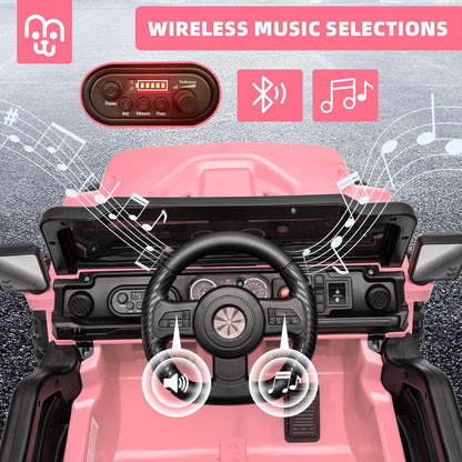 12V Kids Electric Ride On Truck Car Remote Control, Twin 35W Motors 3.5MPH Max Speed, Bluetooth USB Music Player