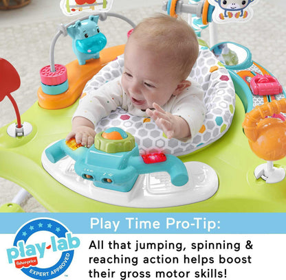 Fisher-Price Baby Bouncer Fitness Fun Folding Jumperoo Infant Activity Center With Lights And Music. Unisex