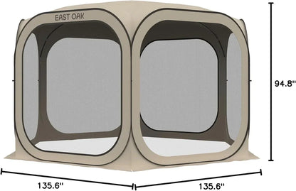 East Oak Screen House Tent Pop-Up Portable Screen Room Canopy Instant Screen Tent 10 x 10 Ft