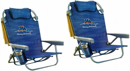Tommy Bahama Backpack Beach Chairs-, 2 Pack Blue