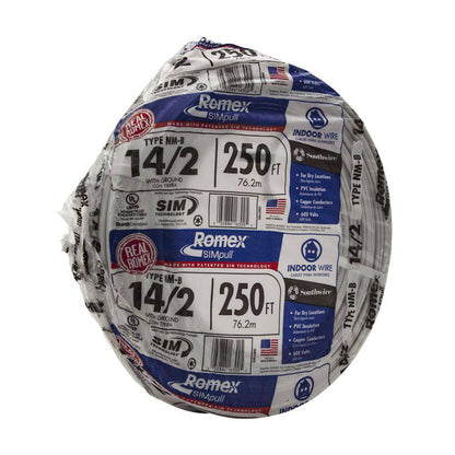 Southwire 250 Ft. 142 Solid Romex SIMpull Cu Nm-B Wg Wire 28827455
