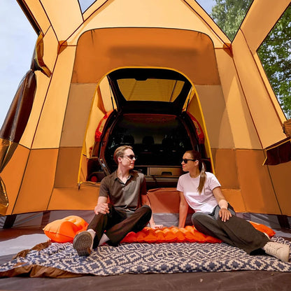 Timber Ridge 5-9 Person SUV Tent With Screen Porch And Awning For Family Camping, Weather Resistant And Portable Van Or Car Tent